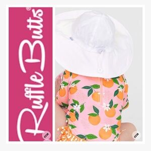 Ruffle Butts White Sun Hat for Kids